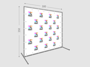 заказать печать Пресс волл 250х300 см. (конструкция + баннер с печатью 720 dpi)