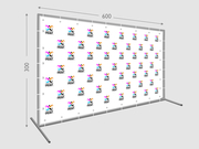 заказать печать Пресс волл 300х600 см. (конструкция + баннер с печатью 720 dpi)